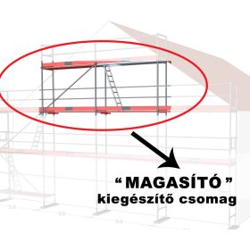   "MAGASÍTÓ" Akciós TERRA70 homlokzati állvány kiegészítő csomag családi ház állványozásához