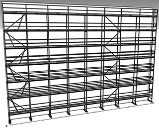 A keretes homlokzati állványrendszer alapvető részei, elemei
